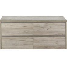 Drevená skrinka pod umývadlo so štyrmi zásuvkami