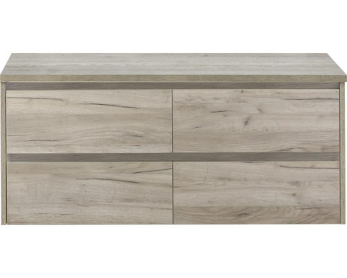 Drevená skrinka pod umývadlo so štyrmi zásuvkami