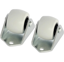 Dve nábytkové kolieska s oceľovým puzdrom