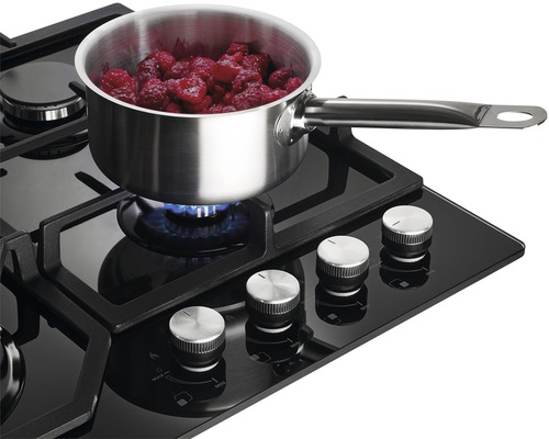 Plynová varná doska s hrncom a bobuľami