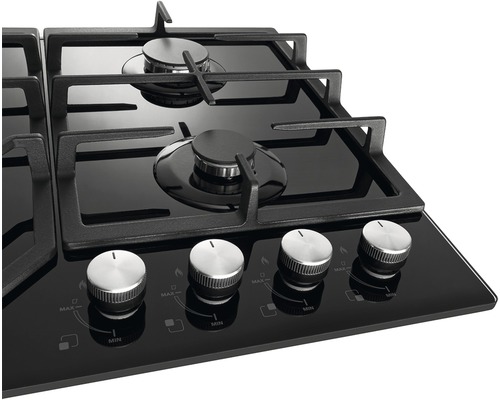 Plynová varná doska so štyrmi horákmi a otočnými gombíkmi