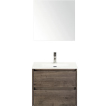 Umývadlo so zrkadlom a skrinkou v kúpeľni