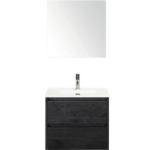 Kombinácia umývadla so zrkadlom, umývadlom, batériou a spodnou skrinkou s dvomi zásuvkami