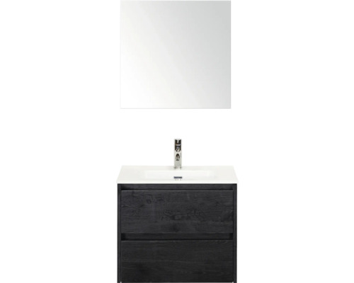 Kombinácia umývadla so zrkadlom, umývadlom, batériou a spodnou skrinkou s dvomi zásuvkami