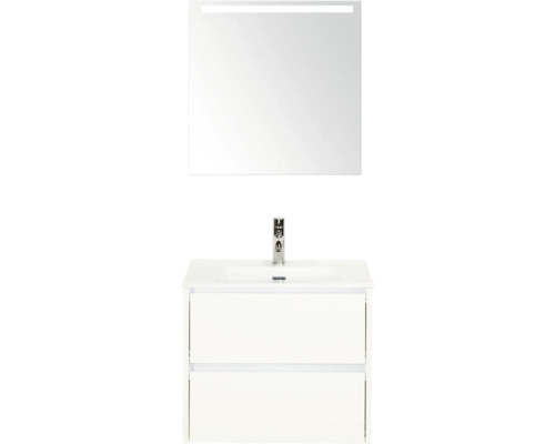 Skrinka pod umývadlo s umývadlom a zrkadlom s osvetlením