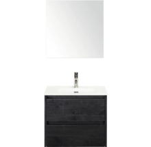 Skrinka pod umývadlo s dvomi zásuvkami, umývadlom a zrkadlom