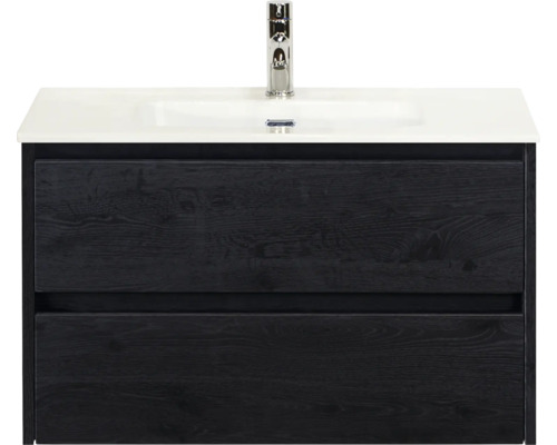 Skrinka pod umývadlo s dvomi zásuvkami a umývadlom na dosku