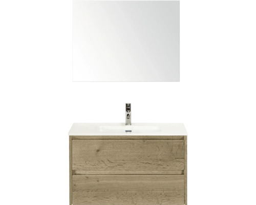 Umývadlo so zrkadlom a spodnou skrinkou s dvomi zásuvkami