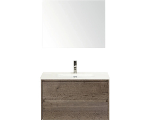 Kombinácia umývadla so zrkadlom, umývadlom a spodnou skrinkou