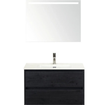 Umývadlo s umývadlovou skrinkou, umývadlom a zrkadlom s osvetlením