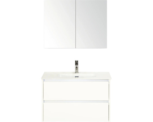 Súprava kúpeľňového nábytku s umývadlom, spodnou skrinkou a zrkadlovou skrinkou