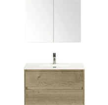 Kombinácia umývadla so zrkadlovou skrinkou a dvoma zásuvkami