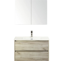 Skrinka pod umývadlo so zrkadlom a dvomi zásuvkami