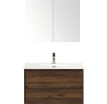 Umývadlová skrinka so zrkadlom, umývadlom a spodnou skrinkou