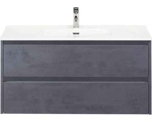 Skrinka pod umývadlo s dvomi zásuvkami a umývadlom na dosku