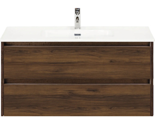 Skrinka pod umývadlo s dvomi zásuvkami a umývadlom na dosku