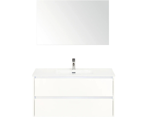 Skrinka pod umývadlo so zrkadlom a dvomi zásuvkami