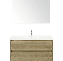 Kombinácia umývadla so zrkadlom, umývadlom a dvoma zásuvkami