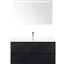 Umývadlová skrinka s umývadlom, vodovodnou batériou a zrkadlom s osvetlením