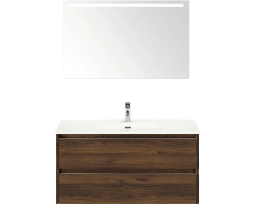 Kúpeľňová umývadlová zostava so skrinkou, umývadlom a zrkadlom