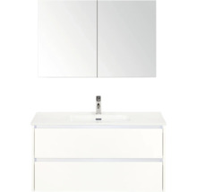 Kombinácia umývadla so zrkadlovou skrinkou a umývadlom