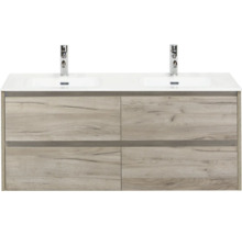 Skrinka pod umývadlo so štyrmi zásuvkami a dvoma umývadlami