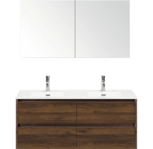 Kombinácia umývadla s dvoma umývadlami, batériami a zrkadlovou skrinkou