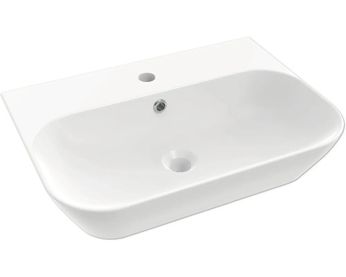 Klasické umývadlo form&style SALOMON sanitárna keramika biela 55 cm Keramické umývadlo s otvorom pre batériu a prepadom