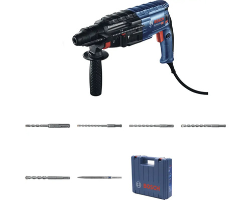 Vŕtacie kladivo Bosch s vrtákmi a úložným kufríkom
