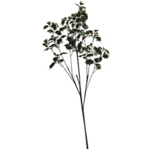 Umelá vetva cezmíny s červenými bobuľami a zelenými listami