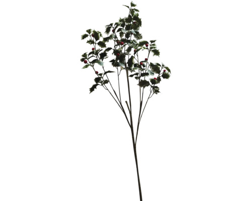 Umelá vetva cezmíny s červenými bobuľami a zelenými listami