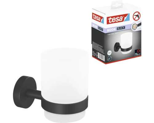 Tesa Moon Black pohár na zubné kefky s obalom
