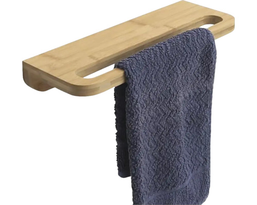 Bambusový držiak na uteráky s uterákom