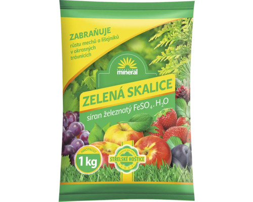 Balenie zelenej skalice s hmotnosťou jeden kilogram proti machu a lišajníkom