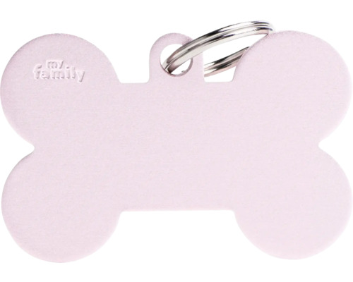Identifikačná známka MyFamily Basic kosť extra veľká ružová XL