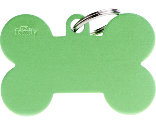 Identifikačná známka MyFamily Basic kosť extra veľká zelená XL