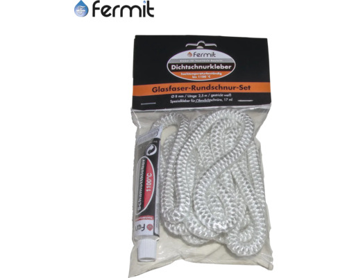 Sada sklenej šnúry Fermit s lepidlom na tesniace šnúry a šamotovou maltou