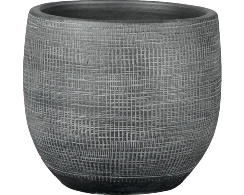 Kvetináč Le Havre Ø 48 x 45 cm čierny Keramický kvetináč so štruktúrou