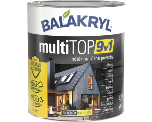 Balakryl multiTOP 9v1 farba na rôzne povrchy, 0,75 litra