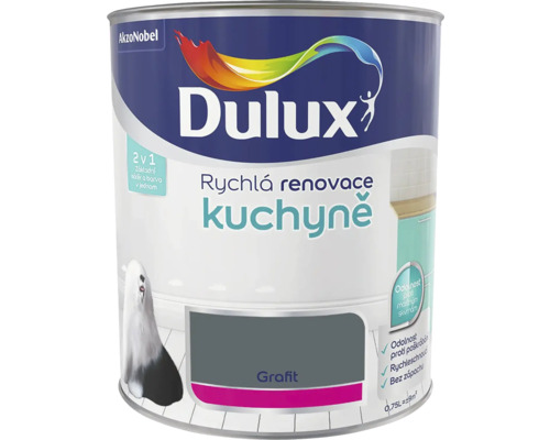 Farba Dulux Rýchla renovácia kuchyne grafit 0,75 l Farba do kuchyne Dulux, grafitová, plechovka farby
