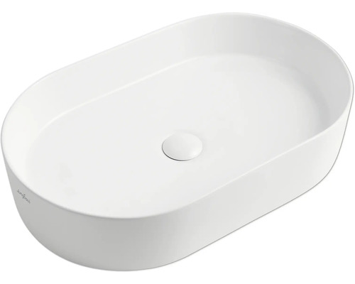 Umývadlo na dosku Jungborn ONE sanitárna keramika biela 60 cm Biele umývadlo na dosku oválneho tvaru