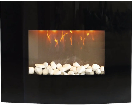 Elektrické krbové kachle Kachle MEMPHIS 2020 LED 62x48x13,5 cm 2000W s ventilátorom Elektrický krb s plameňovým efektom a bielymi ozdobnými kameňmi