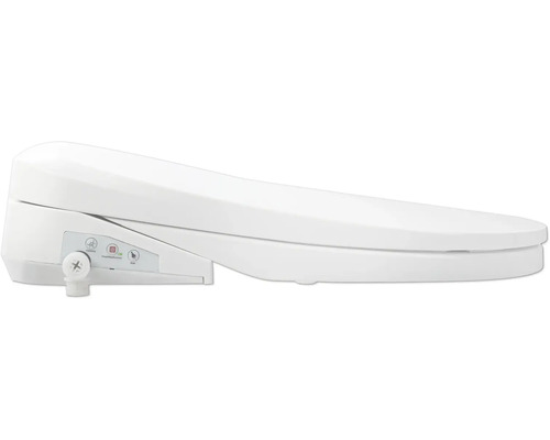 Biele sprchovacie sedadlo na toaletu s ovládacím panelom