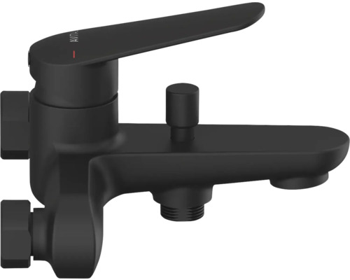 Čierna vaňová batéria na montáž na stenu