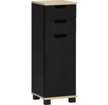 Čierna kúpeľňová vysoká skrinka s tromi zásuvkami