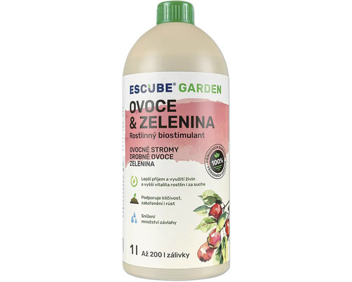 Rastlinný biostimulant ESCUBE GARDEN Ovocie a zelenina 1000 ml Rastlinný biostimulant Escube Garden ovocie a zelenina v jednolitrovej fľaši