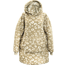 Hrejivá deka s kapucňou a leopardím vzorom