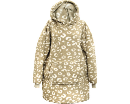 Hrejivá deka s kapucňou a leopardím vzorom
