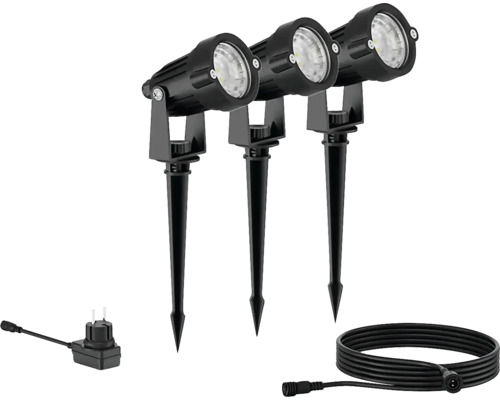 LED vonkajšie bodové svietidlo Philips Caper IP44 3x 1,5 W 180 lm 2700 K 24 V čierne LED vonkajšie bodové svietidlo Philips Caper IP44 3x 1,5 W 180 lm 2700 K 24 V čierne