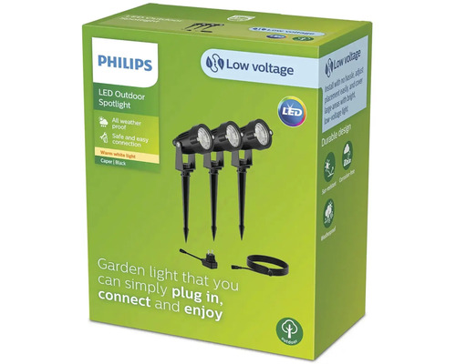 Sada vonkajších LED reflektorov Philips v obale produktu